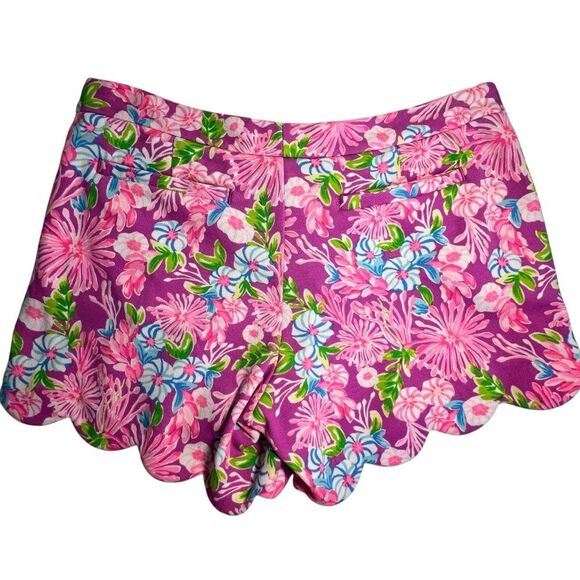 Lilly Pulitzer Womens Buttercup Knit Floral Shorts Size 8 Preppy Resortwear - Picture 2 of 7